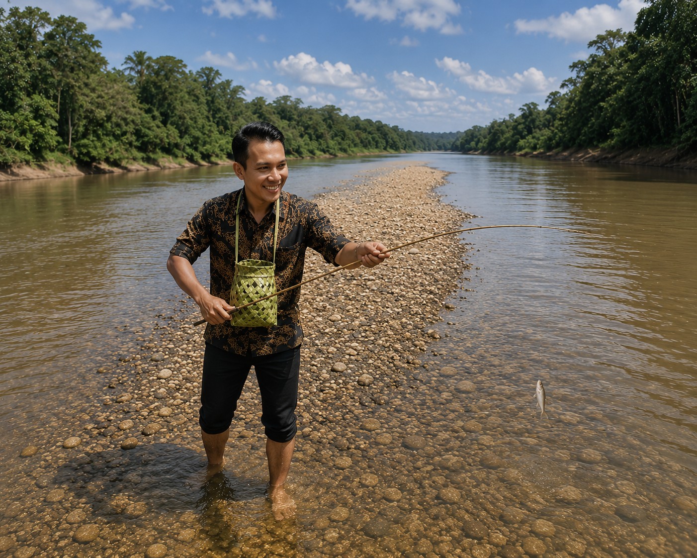Asyiknya Memopeh Ikan Bada